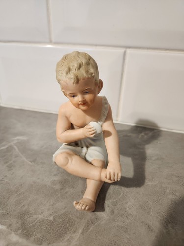 Vintage bisque piano baby boy - vintage,