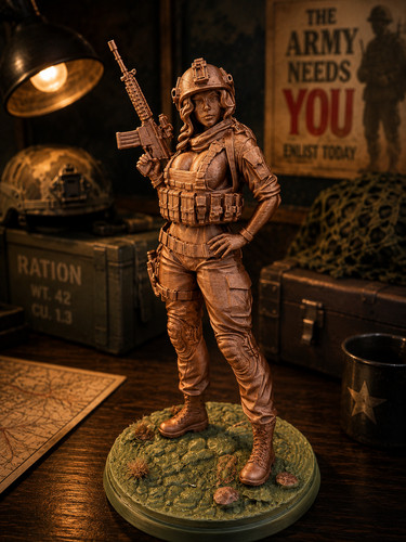 Modern tactical female soldier - modern,