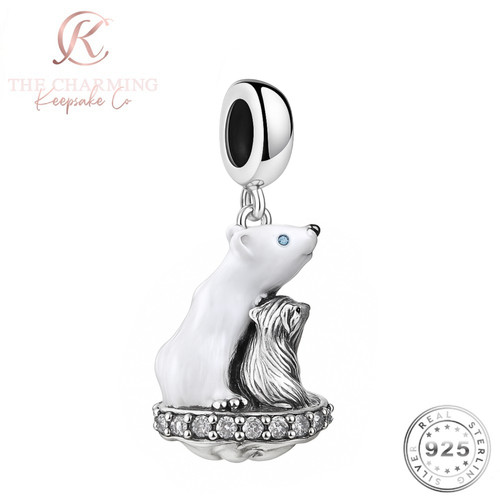 Polar bear charm genuine 925 - polar,
