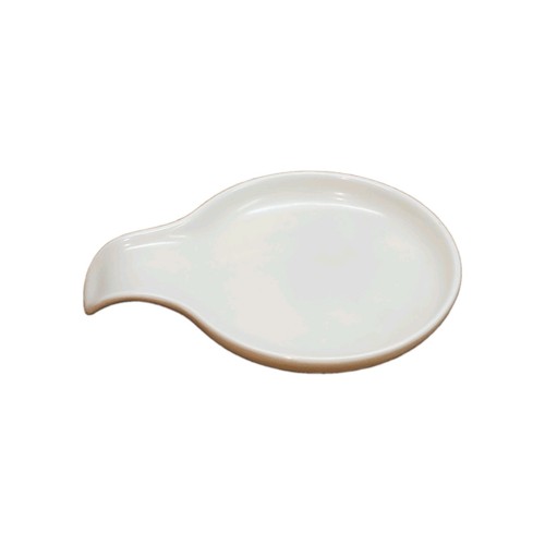 Cream ceramic spoon - cream,