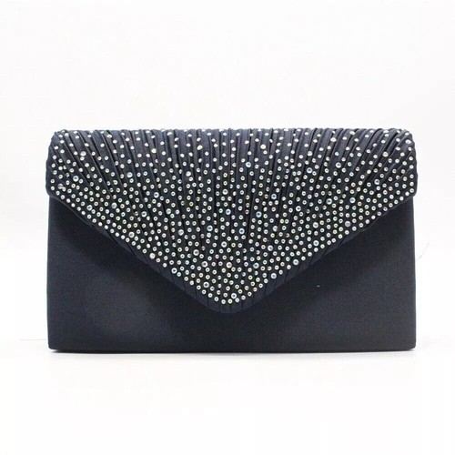 Women satin diamante clutch - women's,