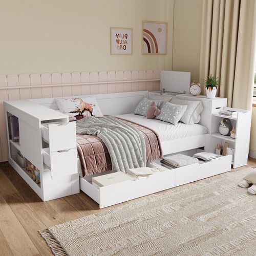 Children single bed wooden - bed,