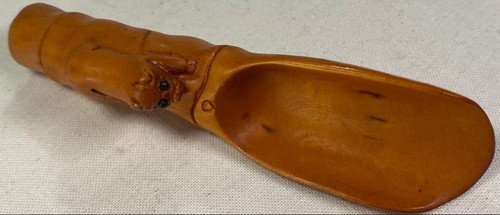 Wooden carved tea scoop - carved,