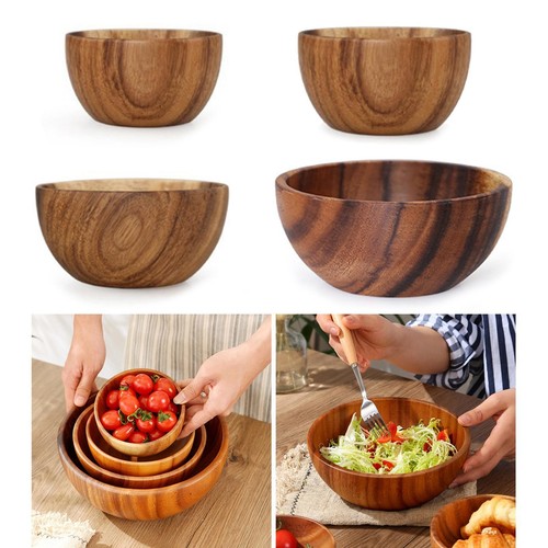 Round wooden salad bowl - round,