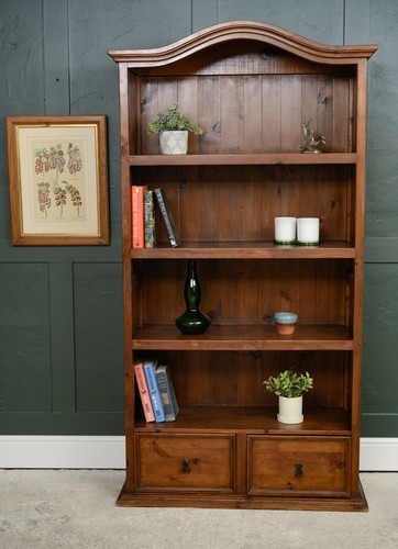 Tall pine bookcase with - pine,