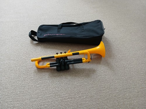 Yellow black trumpet plastic - trumpet,