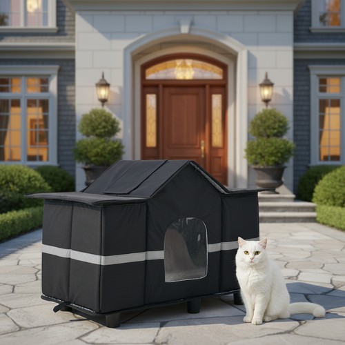 Insulated cat house warm - cat, house,