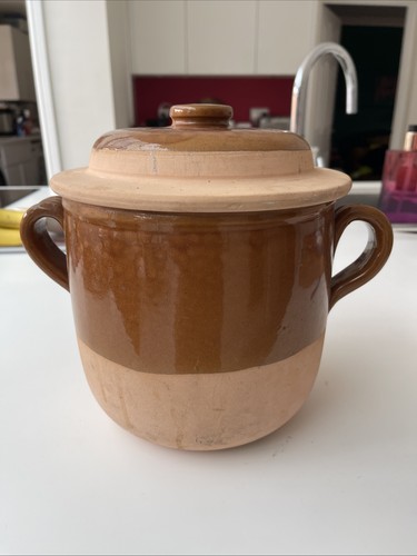French earthenware stock crock - french,