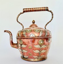 Antique copper kettle ornate - antique,