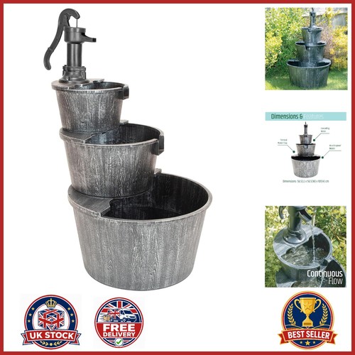 Silver barrel fountain tiers - barrel,