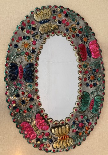 Vtg pier punched tin oval - vtg,