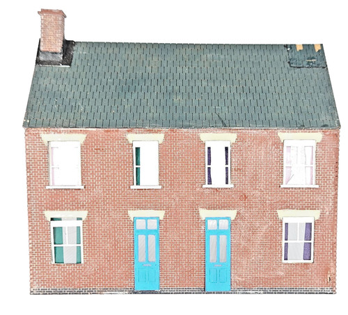 Red brick gauge terraced - red, ho