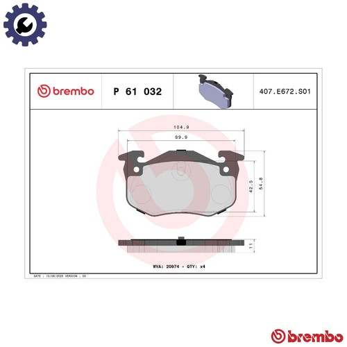 Brake pad set disc - set,