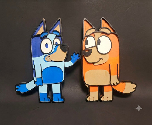 Bluey bingo wood wall - &,