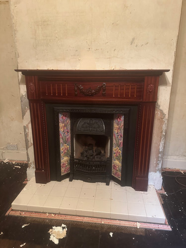 Cast iron fireplace fire - fireplace,