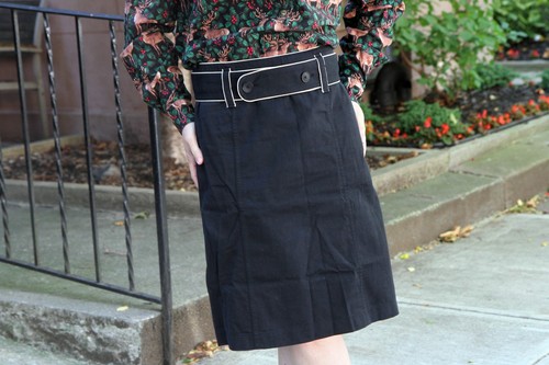 Dkny black cotton - cotton, pencil