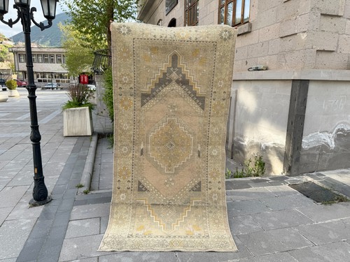 Vintage turkish oushak rug - turkish,