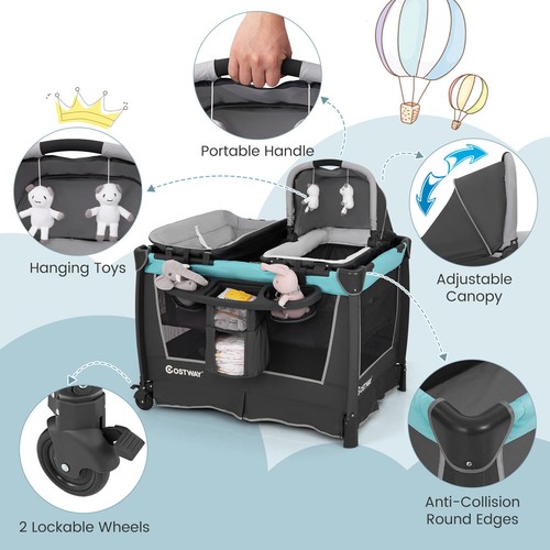 Foldable pack play baby - 5-in-1, pack&play