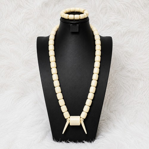 Bold ivory coral tusk bead - coral,