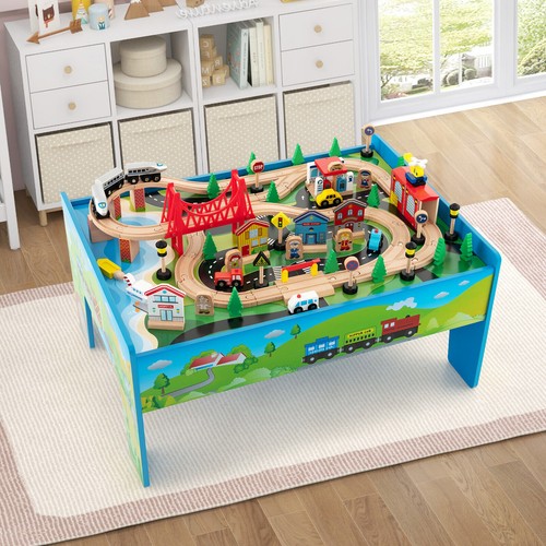 Kids wooden train tracks - wooden,