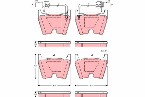 Brake pad set - pad, disc