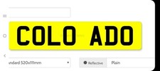 Co10ado cherished number plate - cherished,