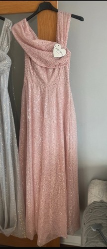 Goddiva pink sparkly maxi - pink,