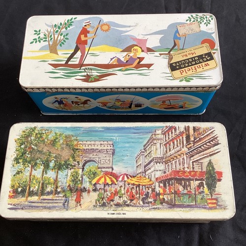 Vintage biscuit tins with - x,