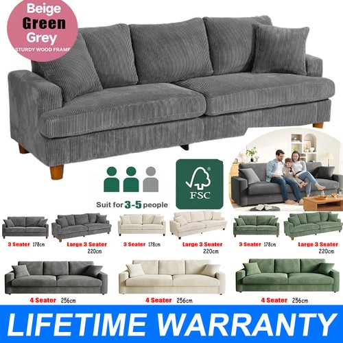 Seater corduroy sofa - 3/4,