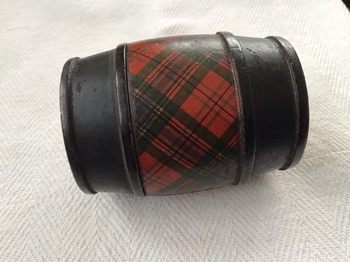 Mauchline tartan ware barrel - ware,