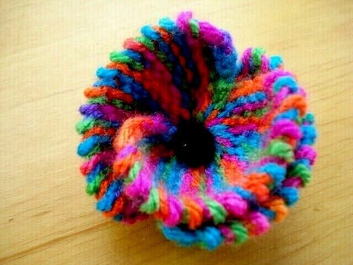 Rainbow bridge knitted poppy - rainbow,