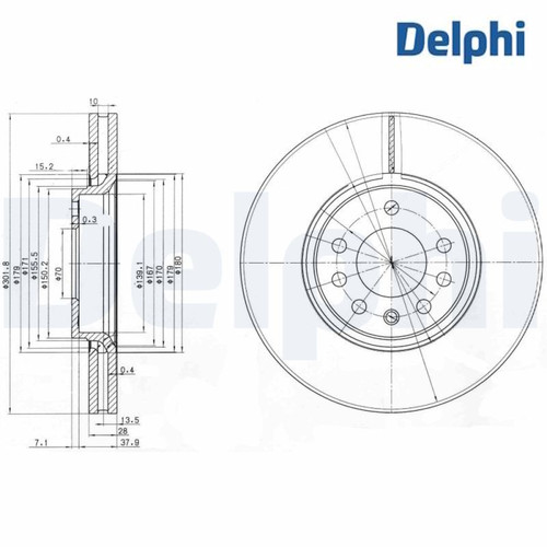 Brake disc delphi bg3772c - disc,