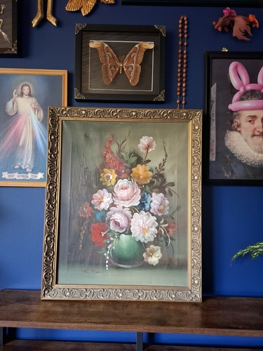 Antique beautiful original oil - antique,