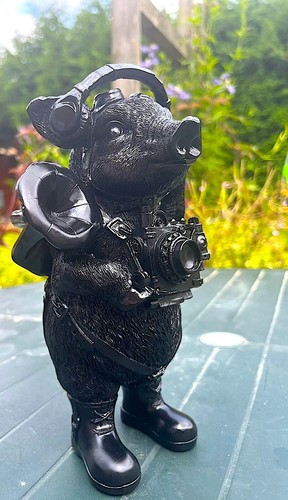 Black steampunk pig ornament - pig,