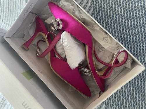 Linzi fuschia pink satin - pink, ankle