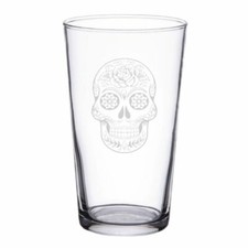 Personalised Sugar Skull,day of the dead, pint/highball glass any occasion gift