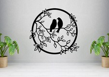 Love Birds in Ring - Sticker Vinyl Decal Nature Cute Design Home Wall Art