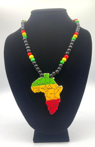 Rasta wooden necklace with