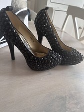LYDC London Embellished Platform Shoes Black Size 5