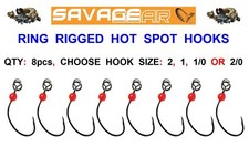 SAVAGE GEAR HOT SPOT RING RIGGED SINGLE LURE HOOKS 8pcs FOR PENCIL SAND EEL LURE