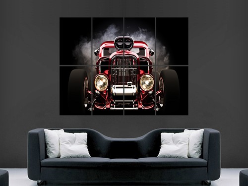 Hot rod car red giant - car,
