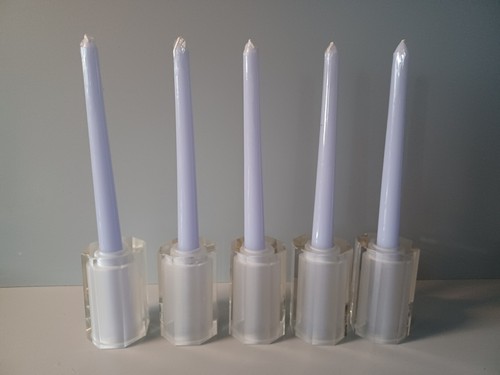 Glass candlestick holders - 5,