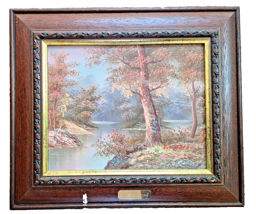 Vintage oleograph oil painting - vintage,