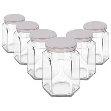 250ml Hexagonal Glass Jam Jars