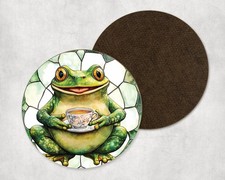 Watercolour Frog Drinking Tea