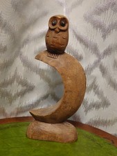 Vintage Hand Carved Wood Owl