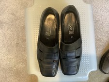 Gabor Shoes Womens 3.5 Navy Leather Loafers Slip On Low Heel Smart Work Comfort