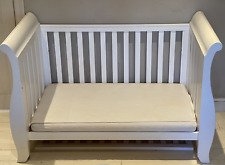 Boori Country Sleigh Cot 3-in-1 Bed with Mattress – White Wood, Great Condition