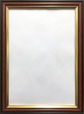 WALNUT WOOD EFFECT WITH GOLD INLINE TRADITIONAL STYLE PHOTO PICTURE POSTER FRAME