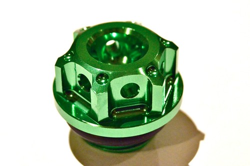 Oil filler cap cnc green - filler,